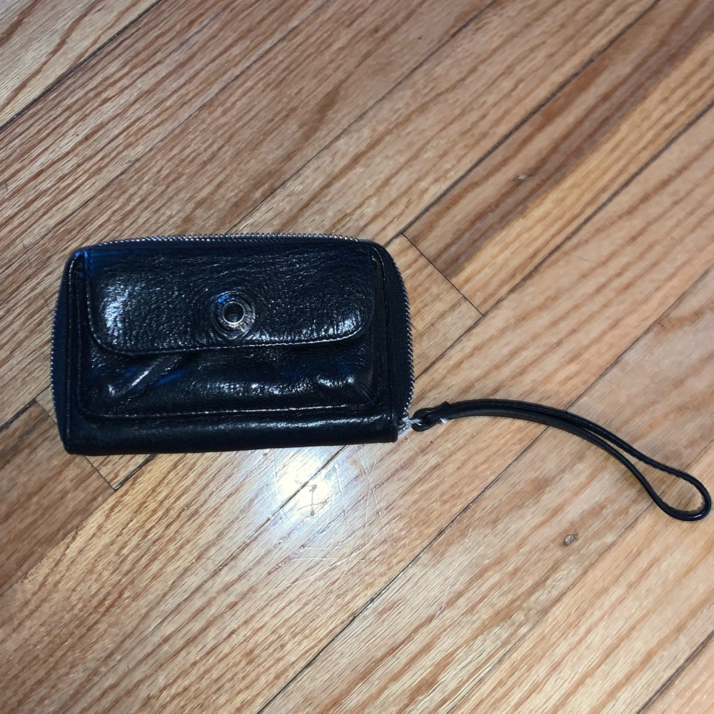 Coach Black Leather Wallet Wristlet